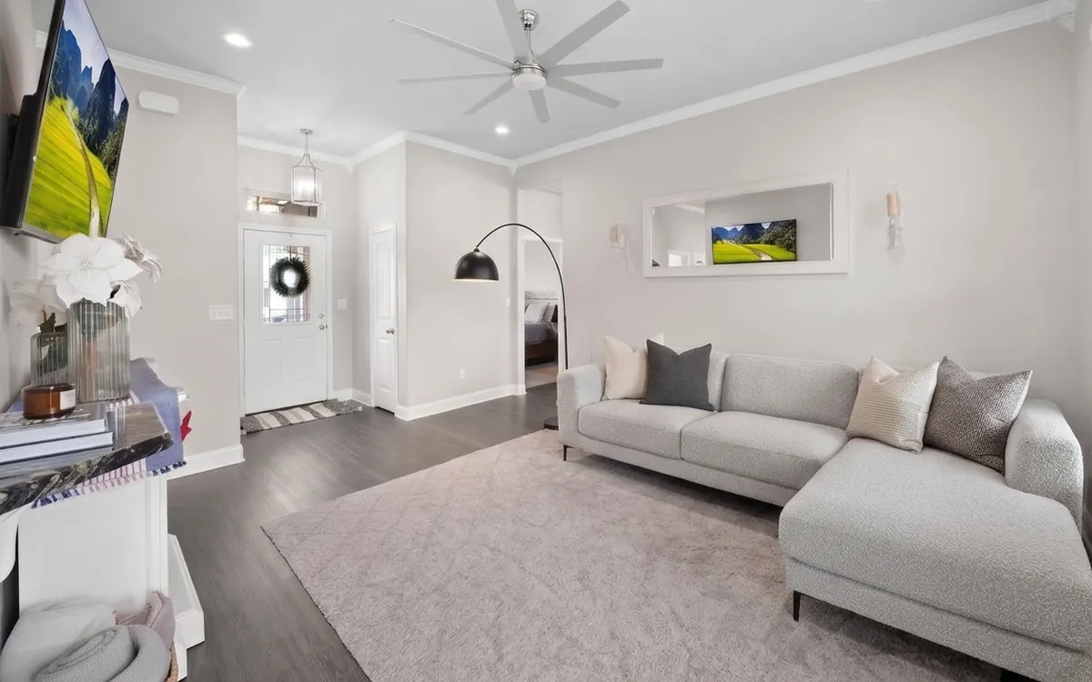 A staged room render, the same on web and iPhone